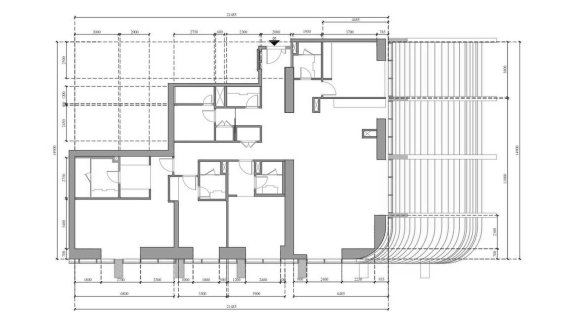 Планировка квартиры 4 спальни в ЖК TIGER SKY TOWER № 11023 (2D)