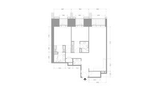 Планировка квартиры 2 спальни в ЖК TIGER SKY TOWER № 11031