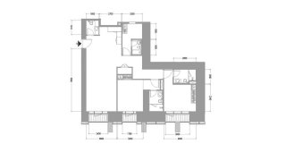 Apartment floor plan, 2 bedrooms in TIGER SKY TOWER No. 11033